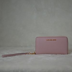 Large Flat Leather Phone Case Wristlet